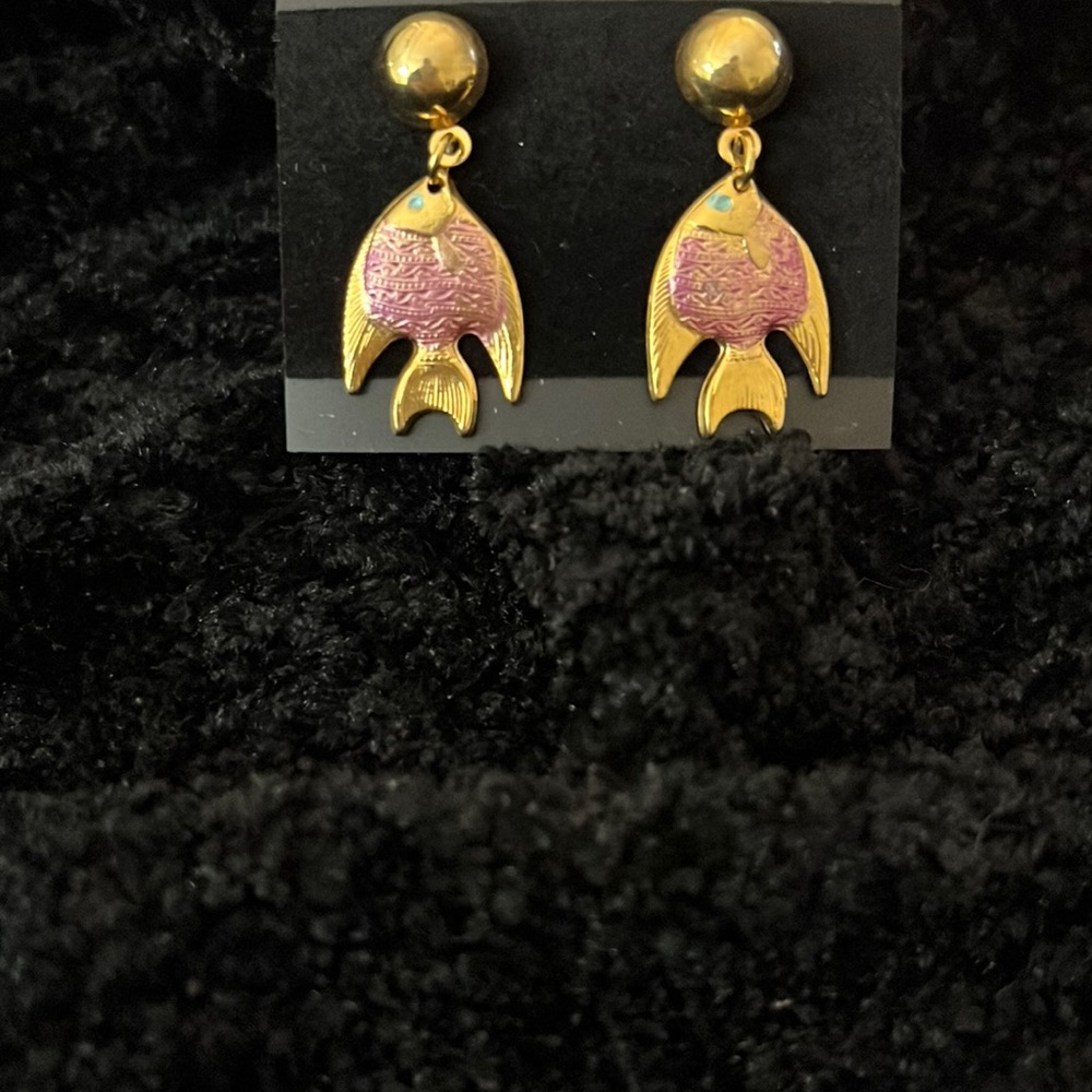 Fish, Pierced Post Earrings